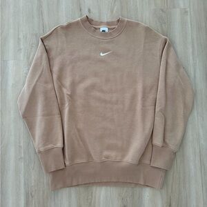 Nike Beige Oversized Crewneck, Size XS, fits Size Small